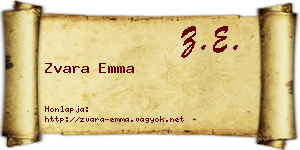 Zvara Emma névjegykártya